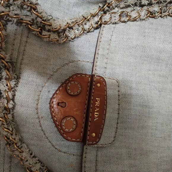 Prada denim Tan Shoulder Bag - Picture 2 of 13